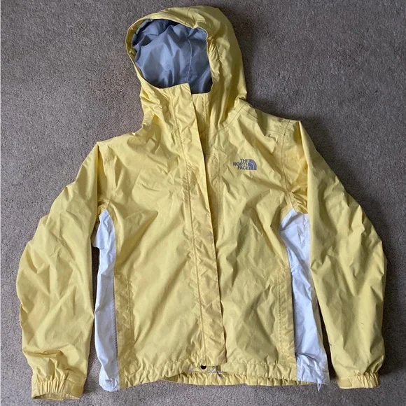 North face yellow rain jacket